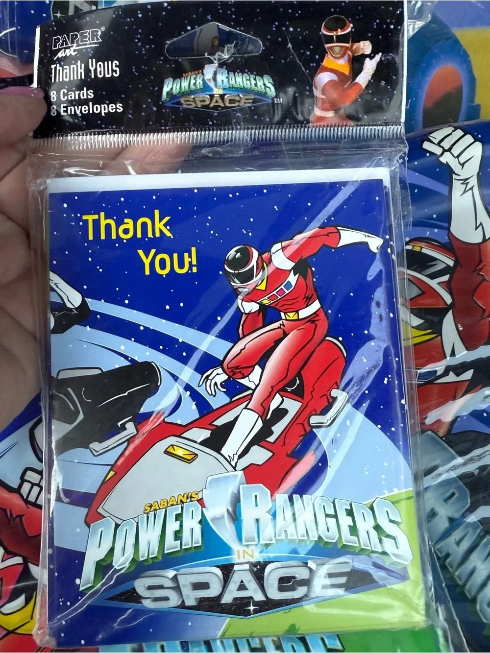 Vintage 1998 Power Rangers Space Party Supplies Lot Happy Birthday